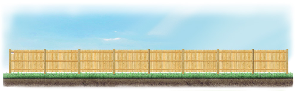 A level fence installed on level ground in Sarasota, Florida